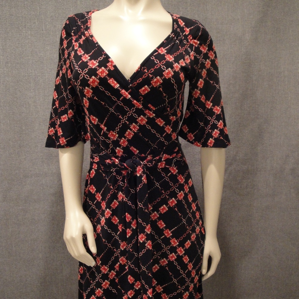 Faux wrap dress multi, small, bluheaven